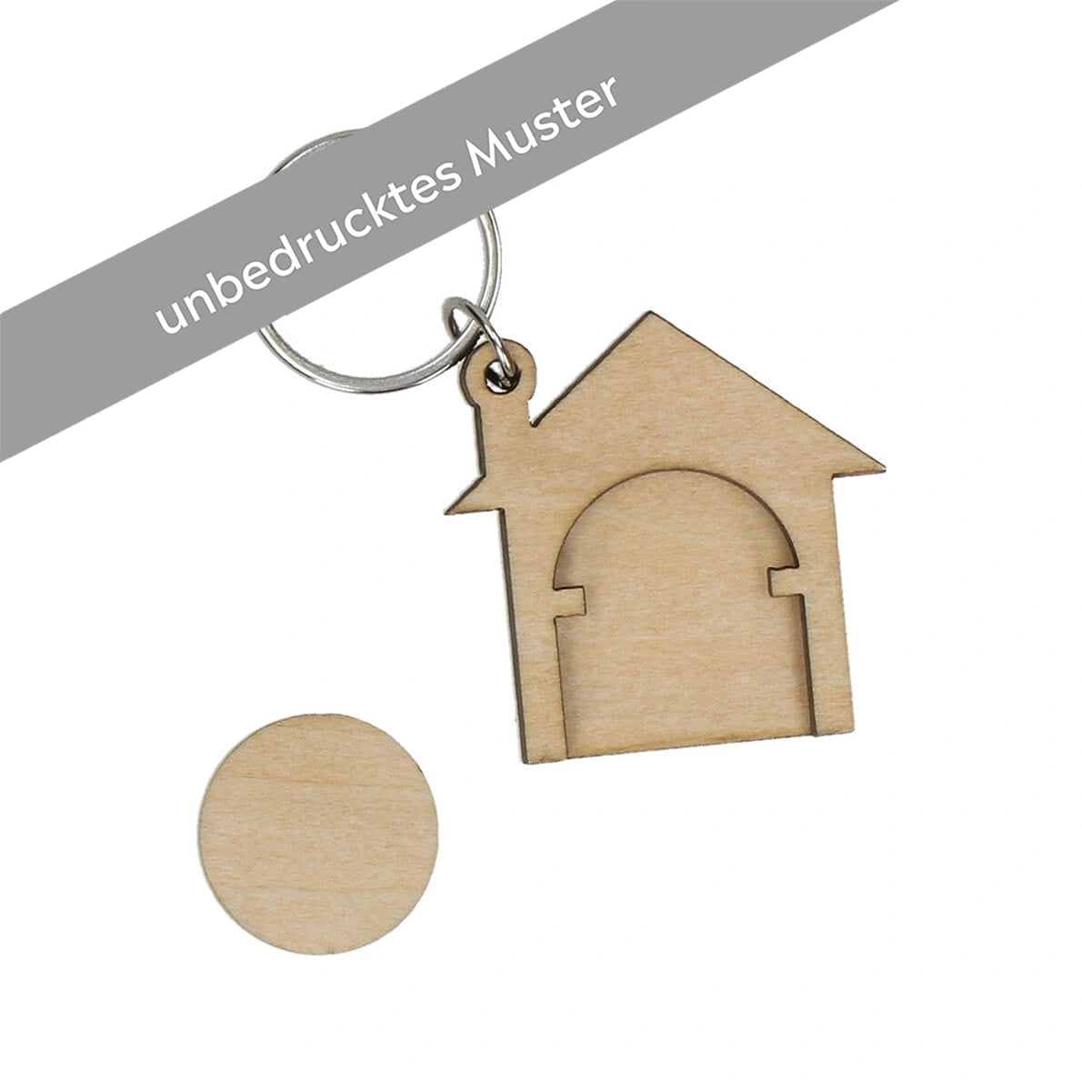 Holz-Chip Schlüsselanhänger House Muster